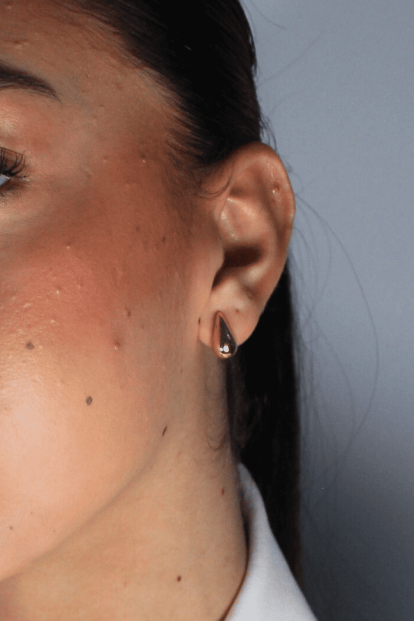 עגילי מיני טיפה -זהב