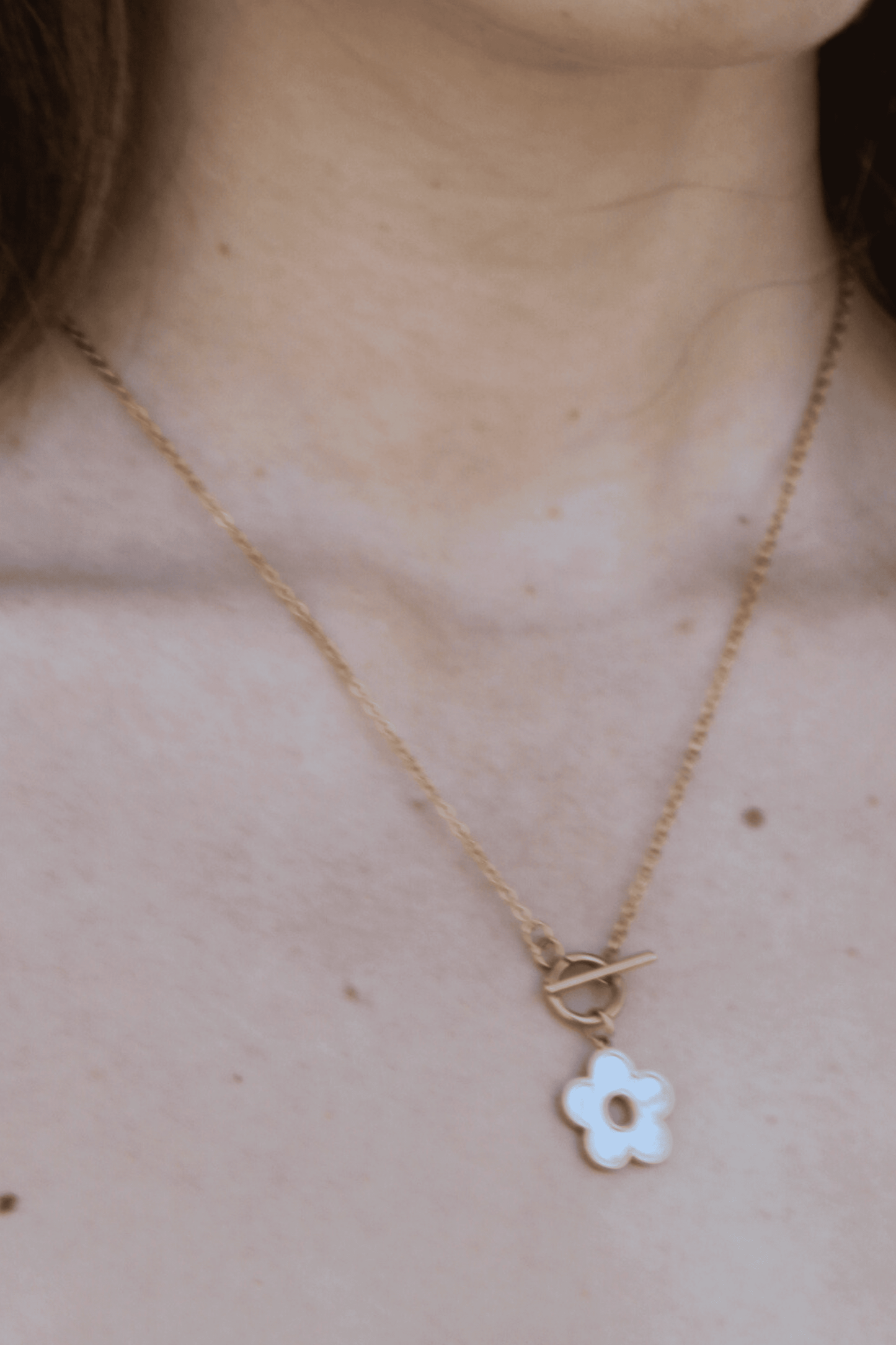 שרשרת פרח- פנינה שטוחה