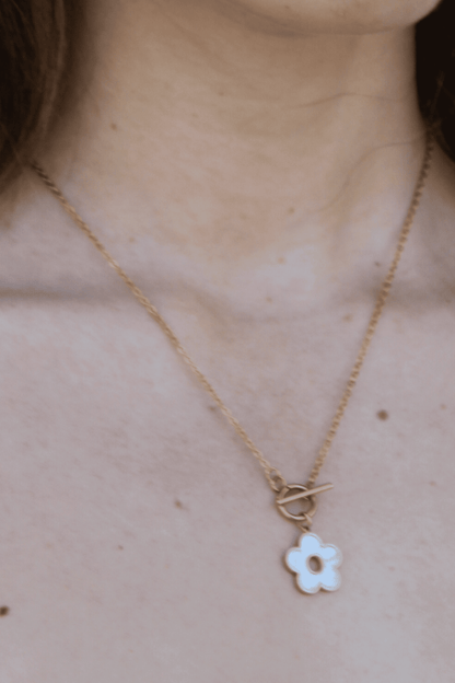 שרשרת פרח- פנינה שטוחה