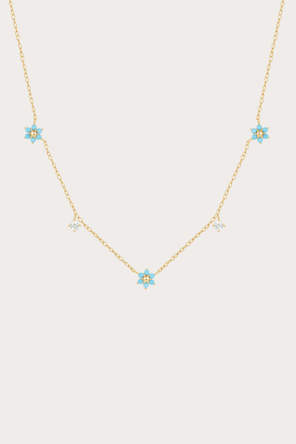 שרשרת פרחים כחולים